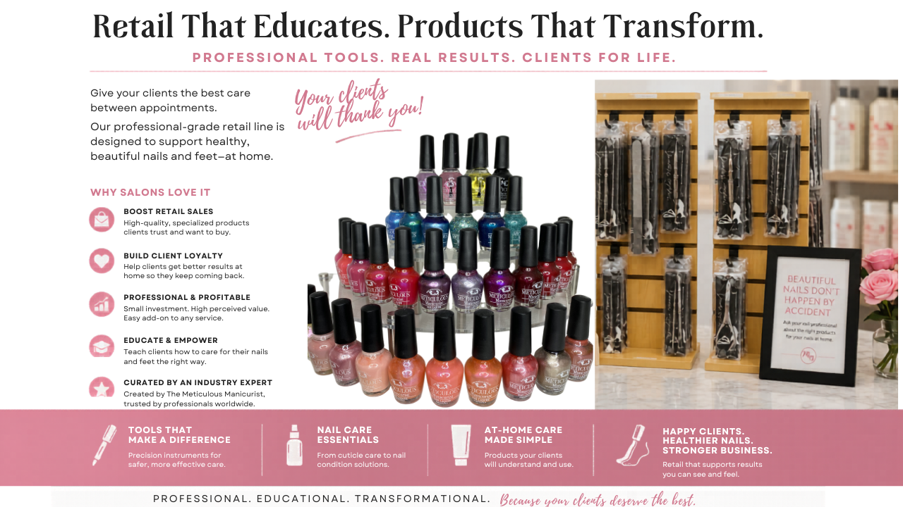 Salon retail products for licensed nail technicians